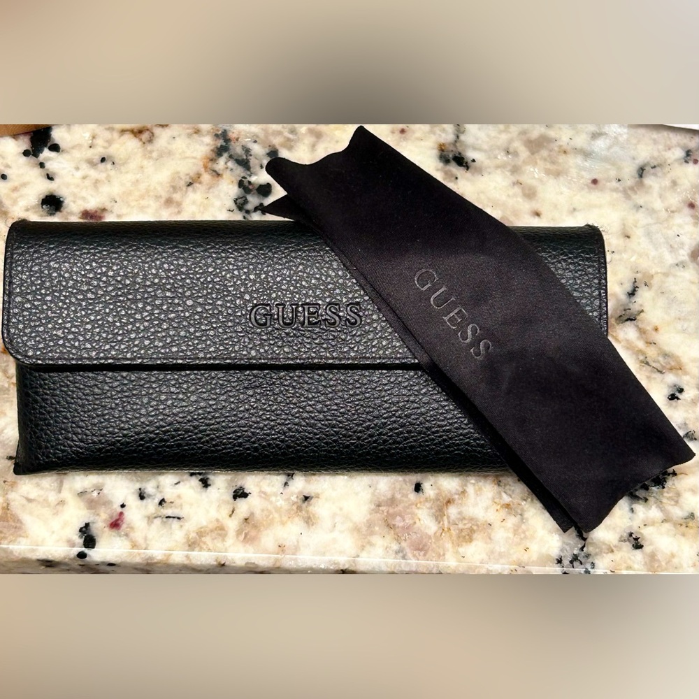Guess Black Leather Glasses Case (no glasses)